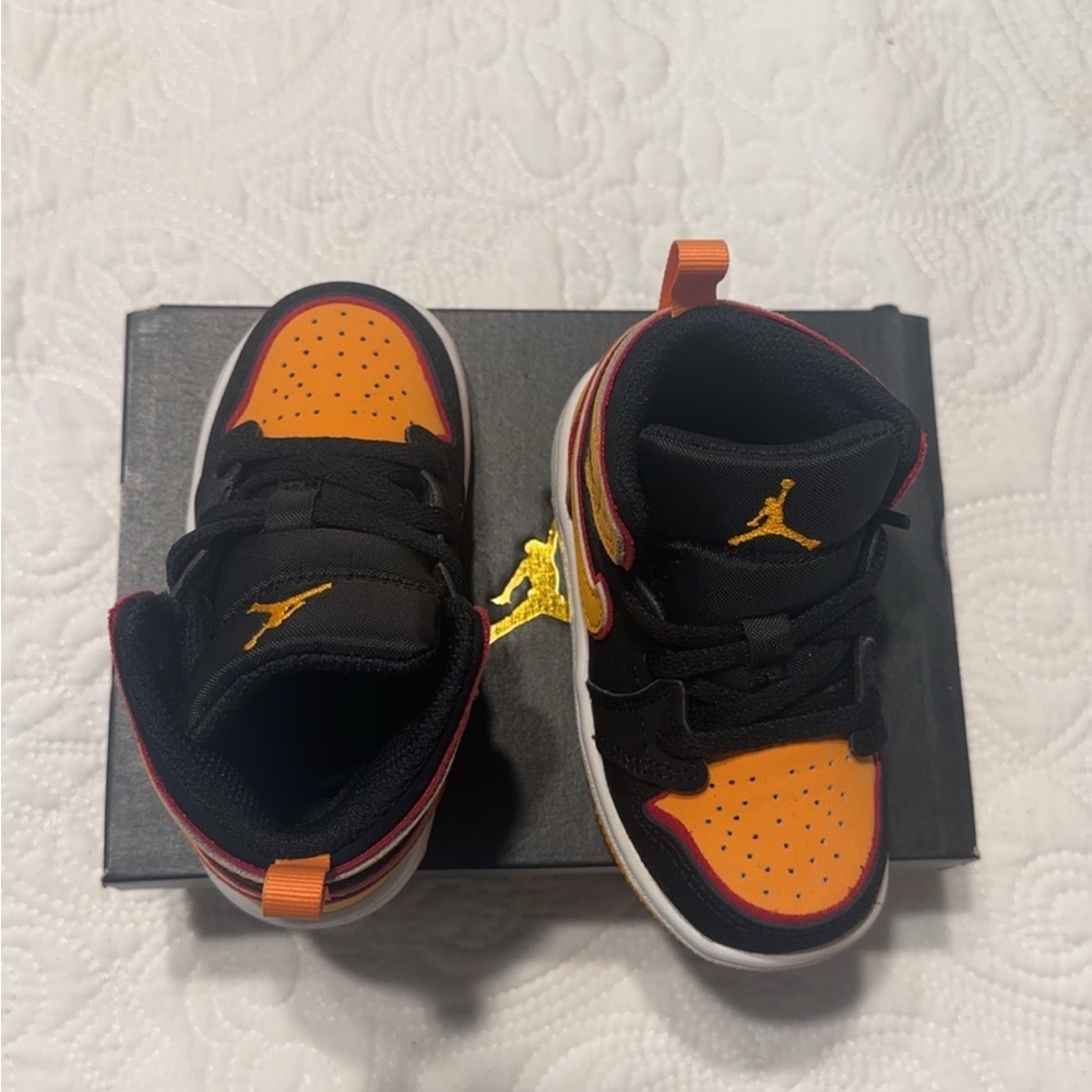Jordan Kids' Orange and Black Sneakers